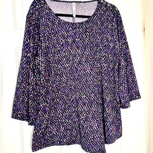 1X Purple Long Sleeve Top NY Collection